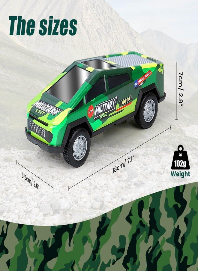 ZOHANINDL 7.1 Inch Monster Truck Kid Toys Set ,Push and Go Friction Power Pull Back Wind up Race Cars,Military Camouflage 1/32 Model Car 3 Pack, Toddlers 3 4 5 6 7 8 9 for Boys and Girls Party Toy Gift - Image 5